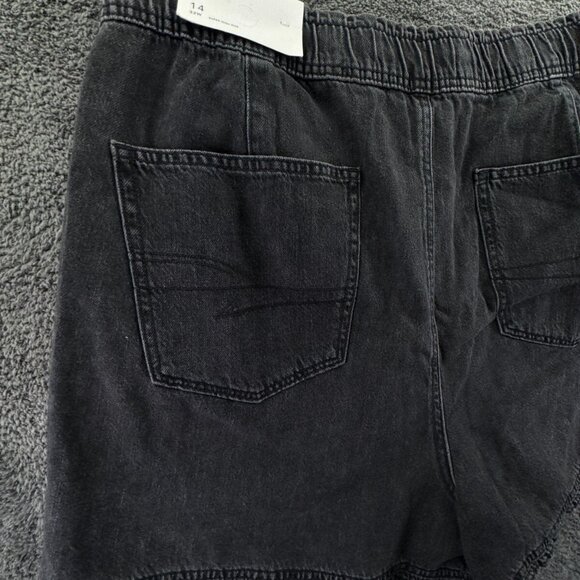 NWT American Eagle Dark Gray Shorts Elastic Waist Size 14 (32W) W/ Pockets - Picture 9 of 12